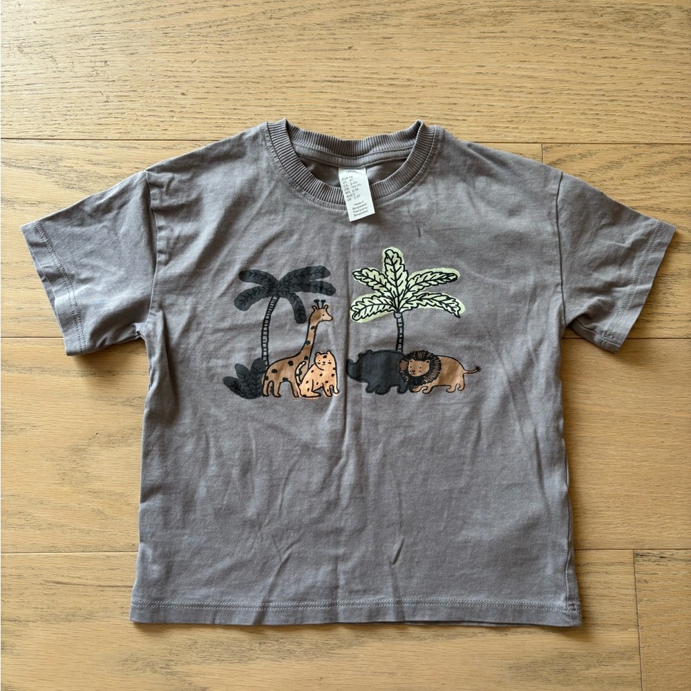 H&M 2-piece animal grey print short sleeve set, size 3T - Picture 2 of 5